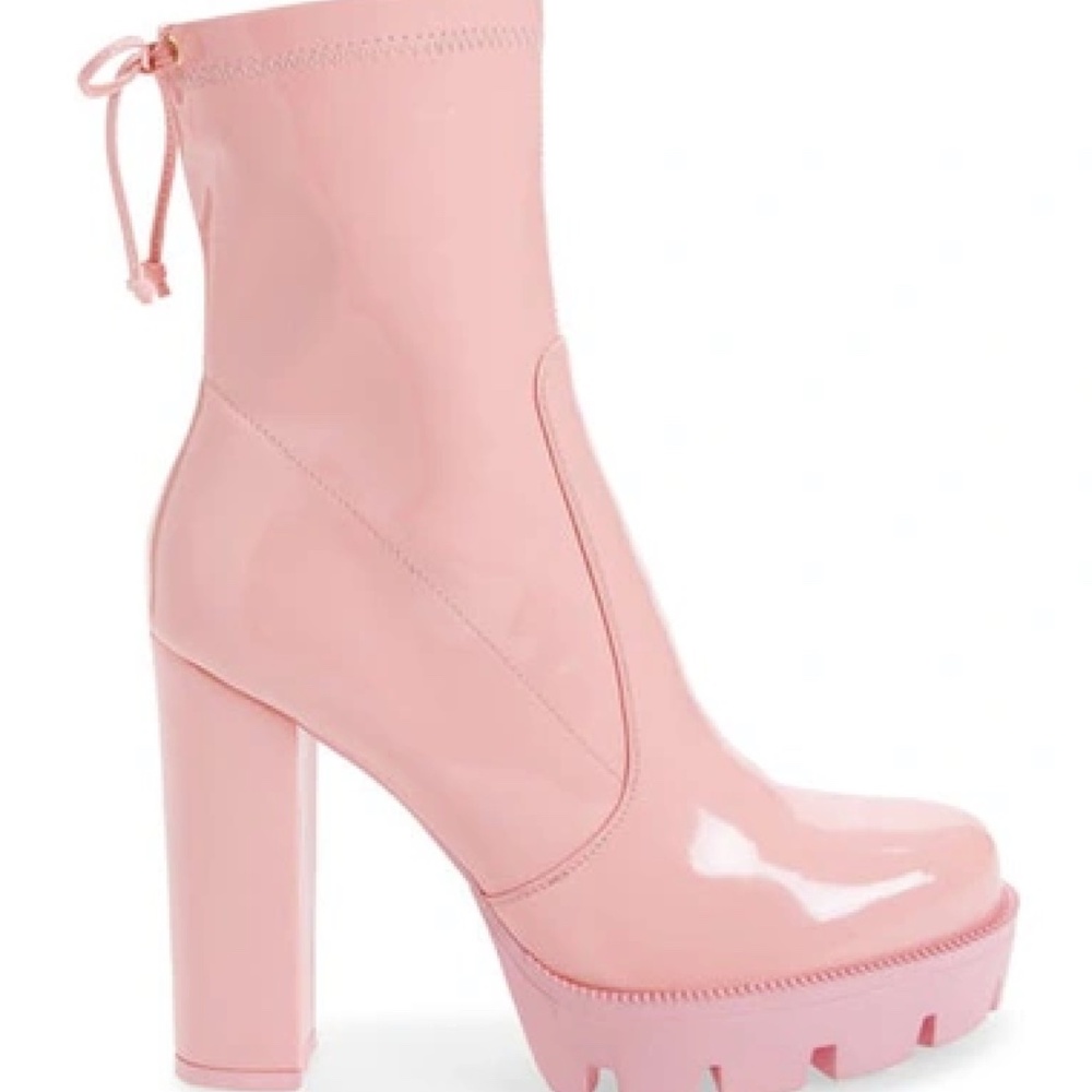 Azalea Wang Pink Rainy Platform Ankle Boot